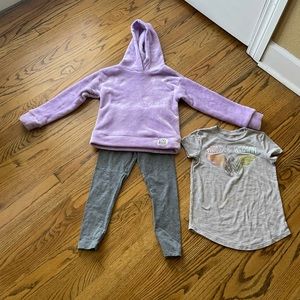 Brand New Girls 5/6 Lucky Brand Fleece Hoodie and Cotton Legging Set